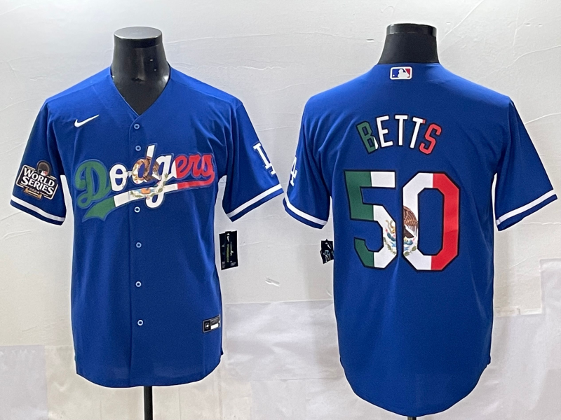 Men 2025 Los Angeles Dodgers #50 Betts Blue Nike 2025 MLB All Star Jersey style 002